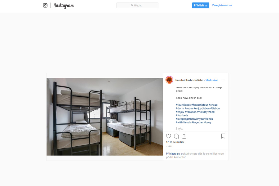 Hans Brinker hotel na Instagramu